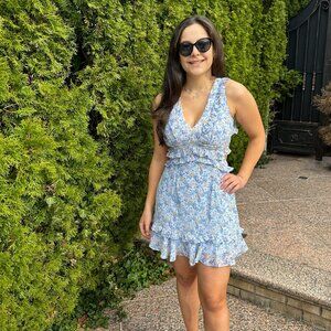 Floral Lace Up Mini Dress- NWT
